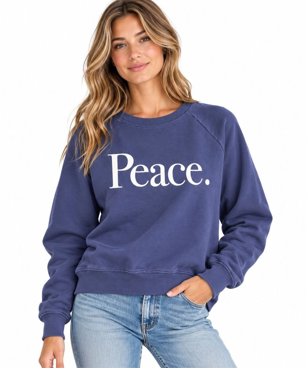 J. Crew PEACE Arctic Ocean Original Cotton Terry Sweatshirt Size Small